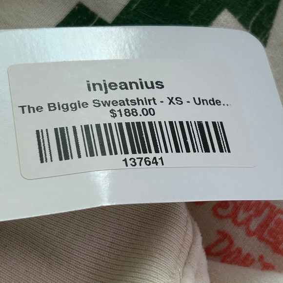 NWT MOTHER The Biggie Concert Raglan Sweatshirt XS xsmall $188 NEW - Picture 10 of 12